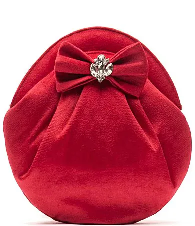 Embellished Pearl Velvet Clutch by Frances Valentine
