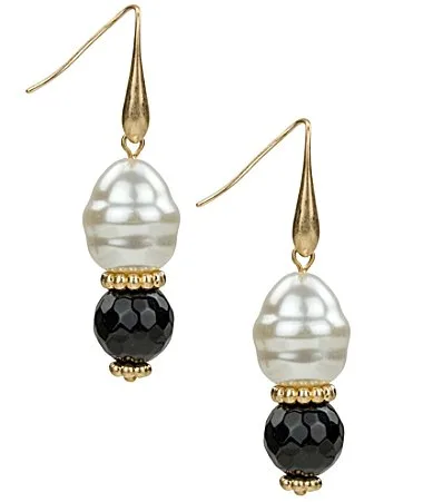 Pearl Bead Double Drop Earrings by Patricia Nash