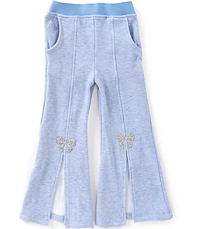 Bow Accented Split Hem Pants by Sara Sara