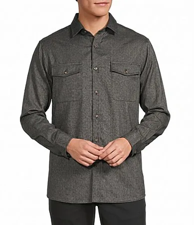 2 Pocket Solid Long Sleeve Dress Shirt by Hart Schaffner Marx
