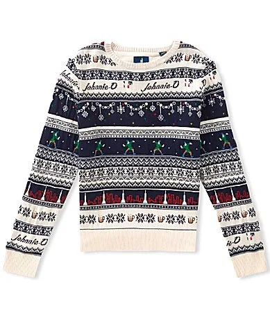 Merino Holiday Fair Isle Crew Neck Sweater by Johnnie-O
