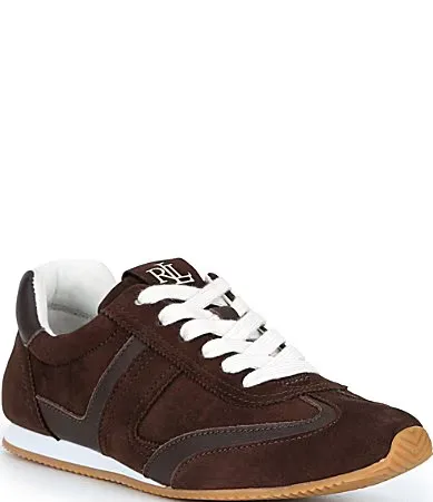 Dani Suede Leather Low Profile Lace Up Sneakers by Ralph Lauren