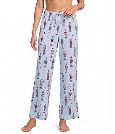 Nutcracker Print Knit Drawstring Coordinating Sleep Pants by Sleep Sense