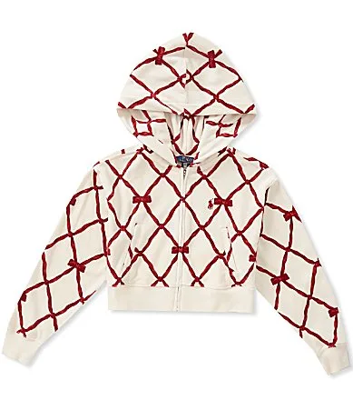 Long Sleeve Velour Boxy Full Zip Hoodie by Polo Ralph Lauren