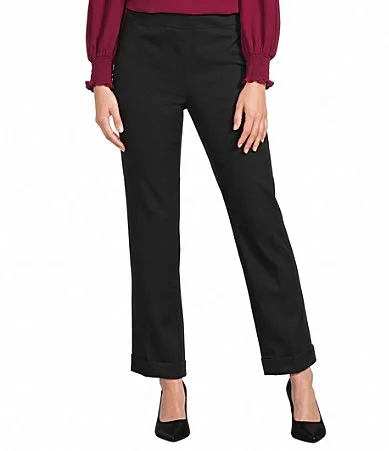 Pull on Heather Flannel Cuffed Ankle Pants by Investments