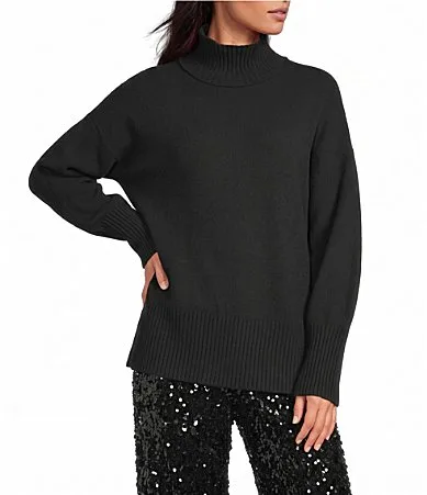 Everyday Turtleneck Long Sleeve Cropped Sweater by Gianni Bini