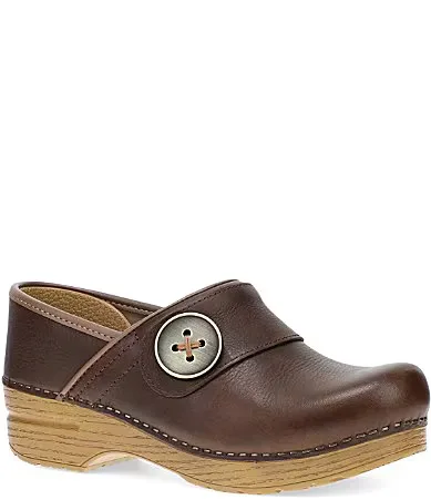 Professional Button Patent Leather Clogs by Dansko
