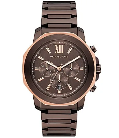 Prescott Quartz Chronograph Brown Tone Stainless Steel Bracelet Watch by MICHAEL Michael Kors