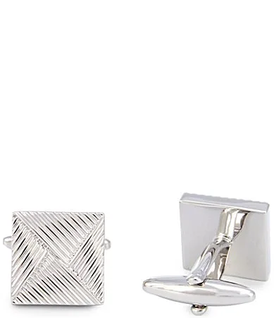 Polished Folded Lines Cuff Links by Murano