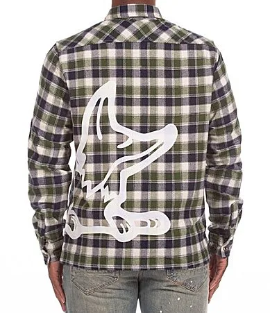 Snobby Plaid Signature Logo Graphic Woven Shirt by Akoo