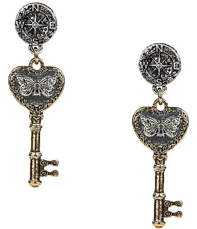 Key Post Drop Earrings by Patricia Nash