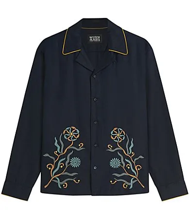 Embroidered Relaxed Fit Long Sleeve Woven Shirt by Scotch & Soda