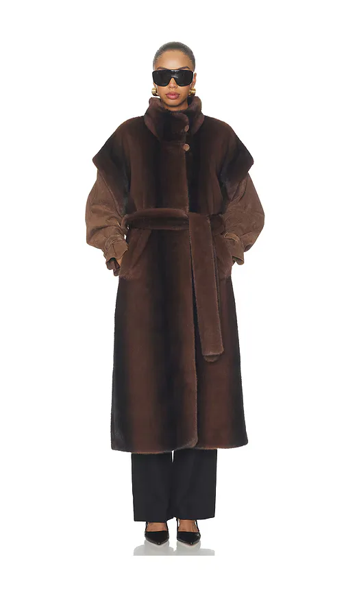Harper Long Fur Coat by Ducie