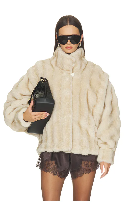 Katja Faux Fur Jacket by Ducie