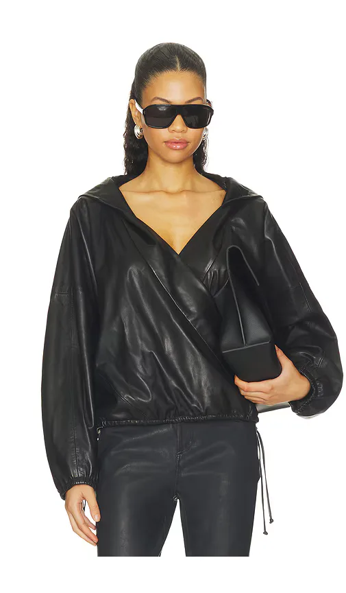 Sisi Leather Hooded Blouse by Herskind