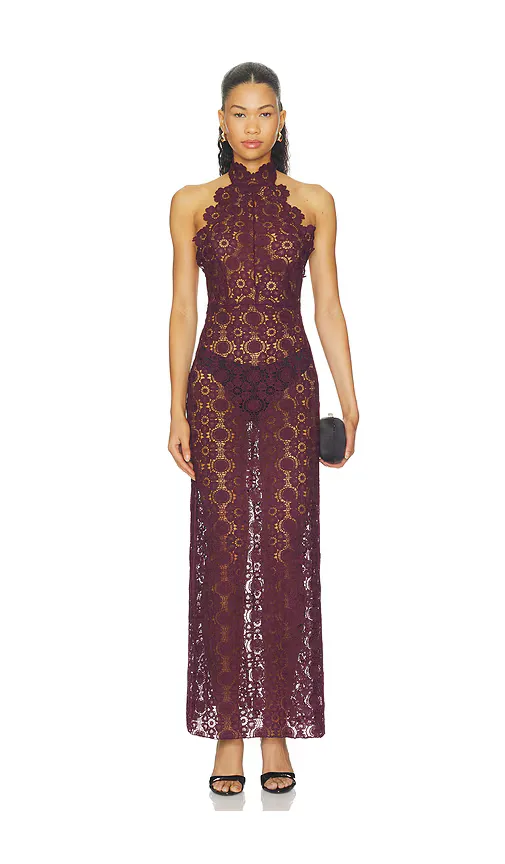 Trophy Lace Maxi Dress by Lioness