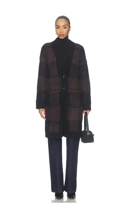 Cozychic Cotton Buffalo Plaid Long Cardigan by Barefoot Dreams