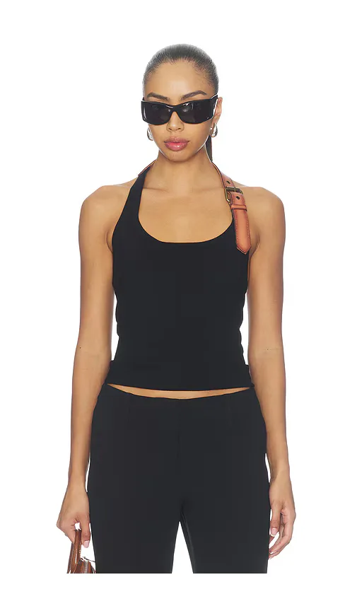 Leather Belt Knit Top by Monse