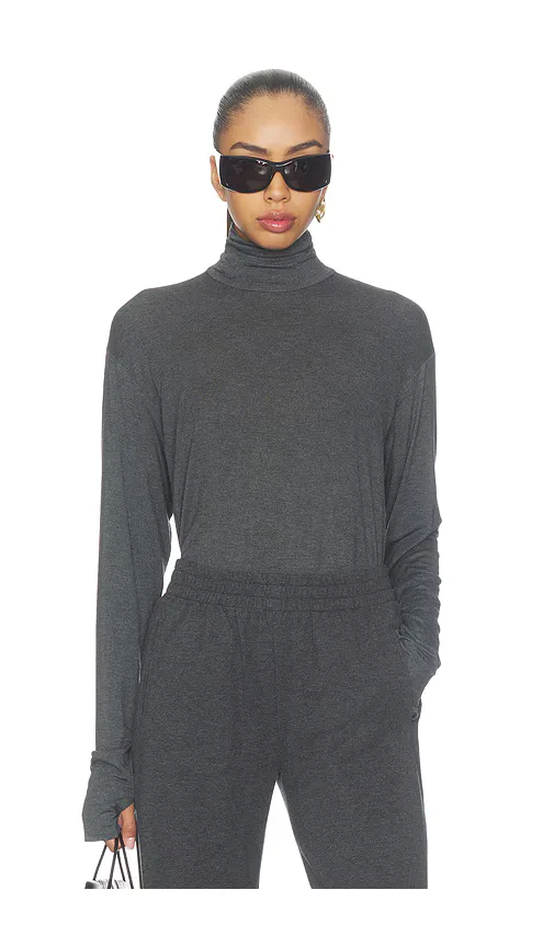 Long Sleeve Turtleneck Easy Fit Top by Norma Kamali