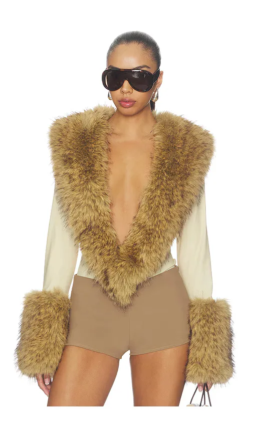 Lily Deep V Bodysuit by Kim Shui