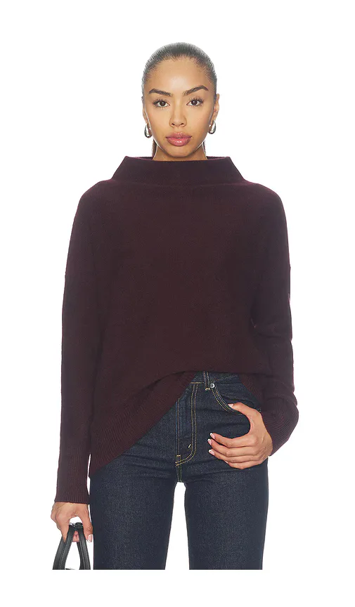 Boiled Funnel Neck Pullover Sweater by Vince