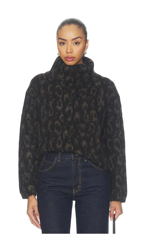 Oversized Turtleneck Jacquard Sweater by Vince