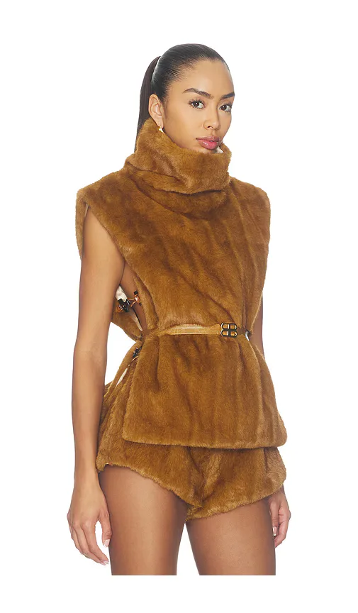 Faux Mink Sleeveless Vest by Bronx Banco