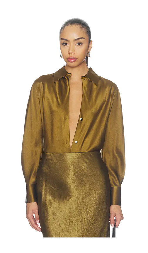 Bias Longsleeve Blouse by Vince