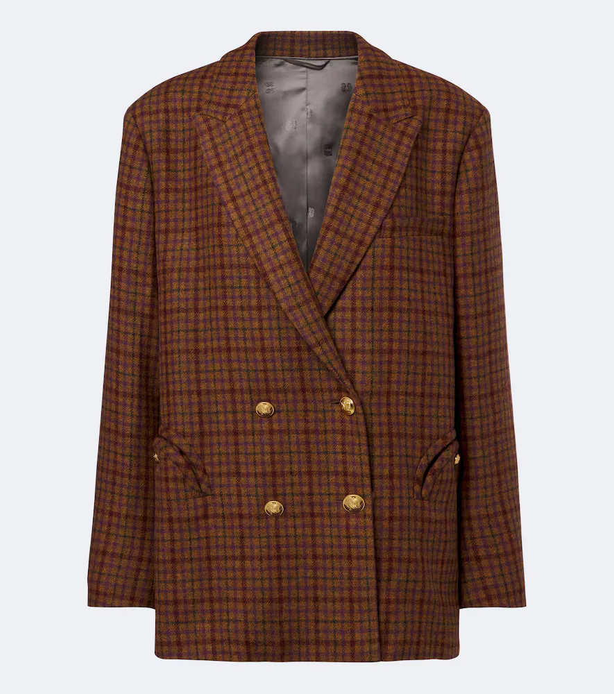 Nightbreak Checked Virgin Wool Blazer by Blaze Milano