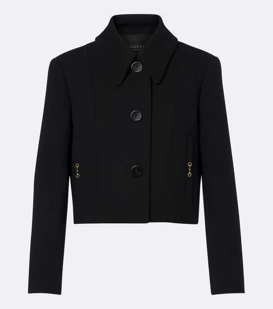 Horsebit Wool Crêpe Jacket by Gucci
