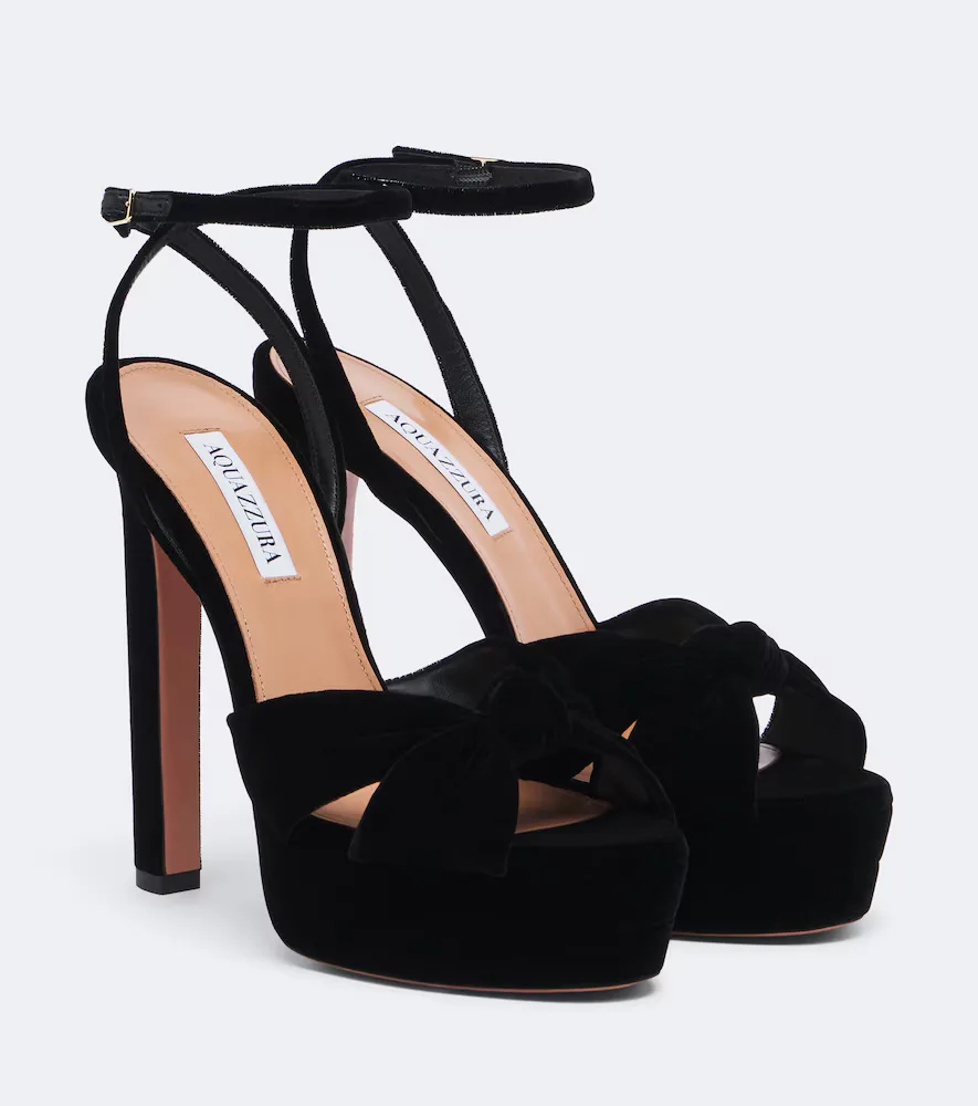 Cupid Velvet Platform Pumps by Aquazzura