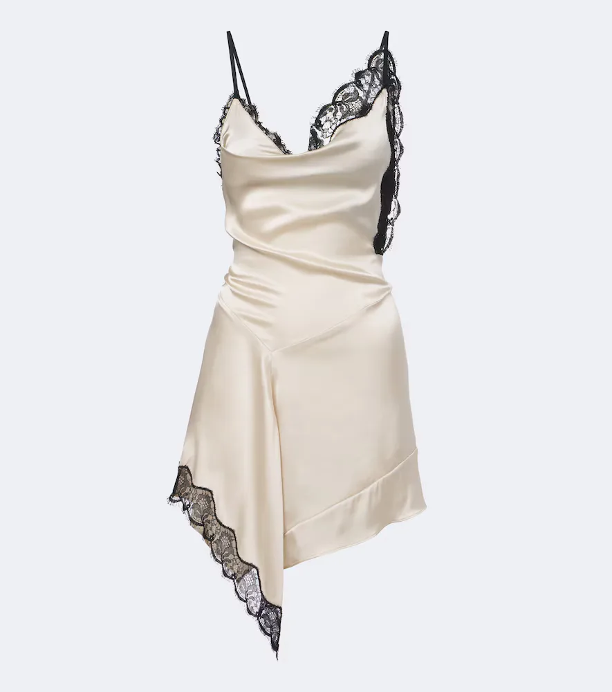 Anazia Lace-Trimmed Silk-Blend Minidress by Isabel Marant