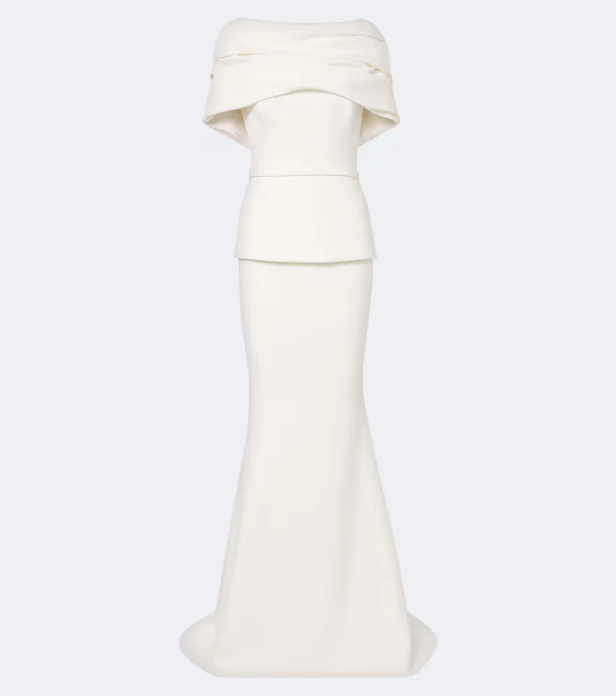 Loura Peplum Crêpe Gown by Safiyaa