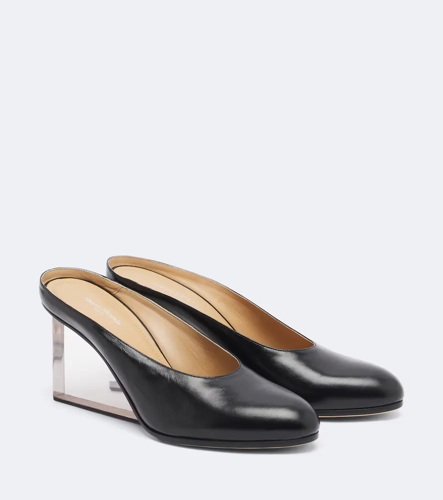 Leather Wedge Mules by Maison Margiela