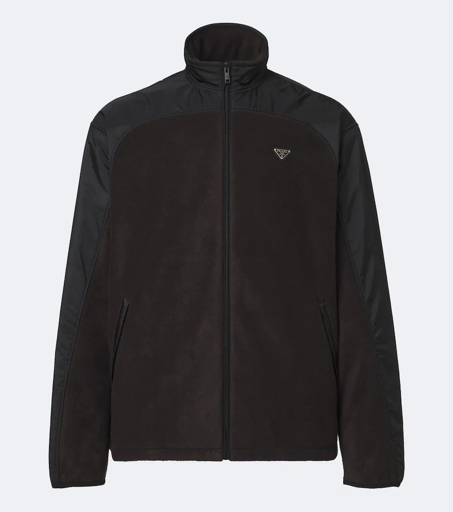 Re-Nylon and Fleece Track Jacket by Prada