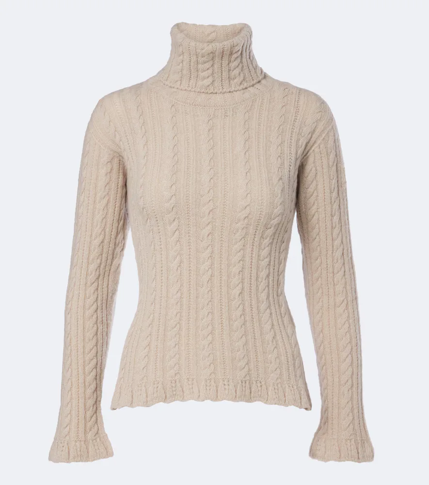 Grenoble Cable-Knit Wool-Blend Turtleneck Sweater by Moncler