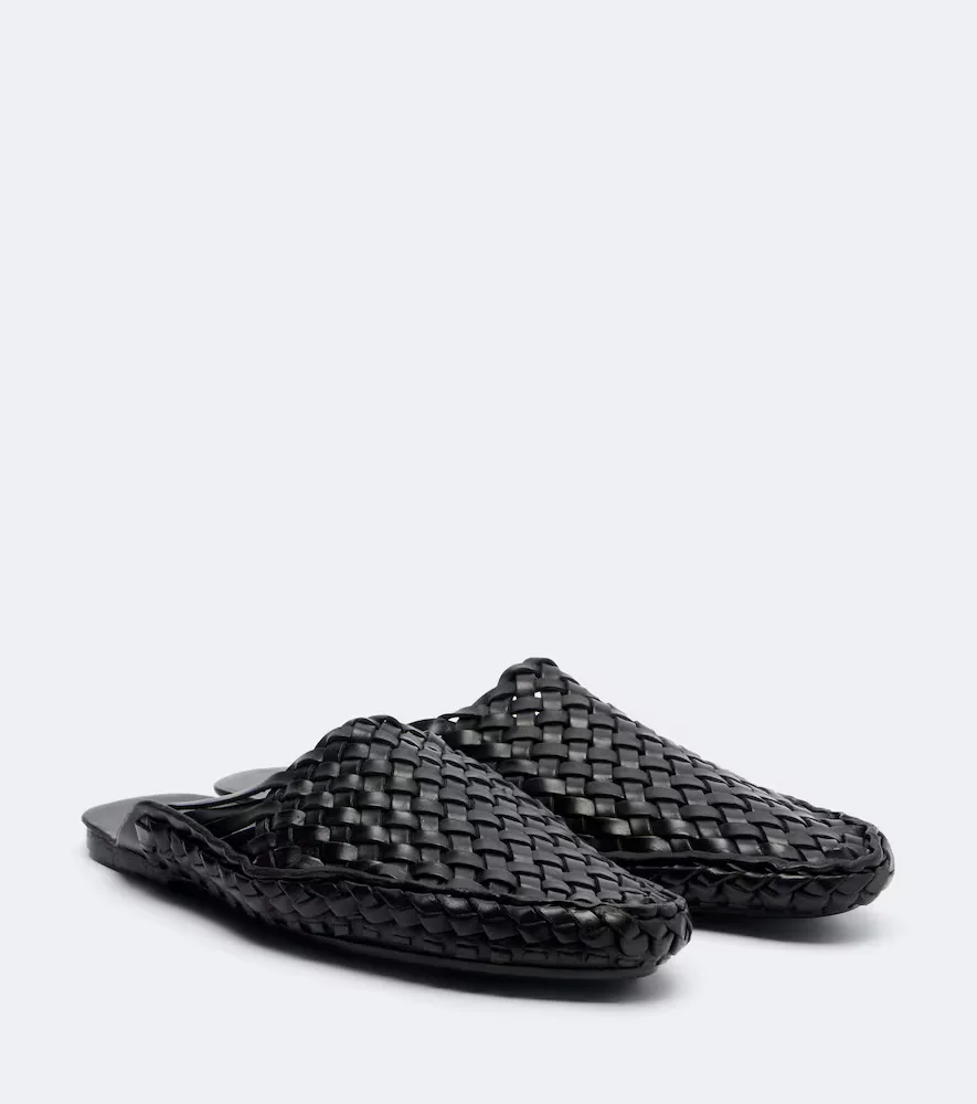 Woven Leather Mules by The Row