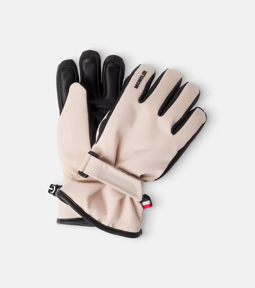 Moncler Grenoble Enfant Leather-Trimmed Ski Gloves by Moncler