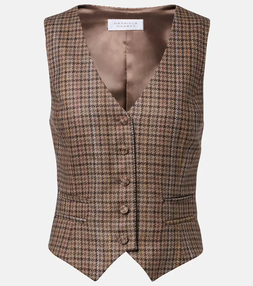 Gabriela Hearst Coleridge Houndstooth Wool and Silk Vest by Gabriela Hearst