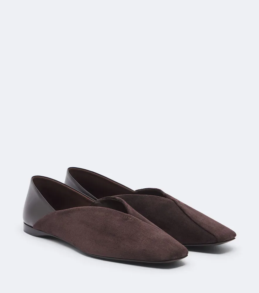 Max Mara Leather and Suede Slip-On Shoes by Max Mara