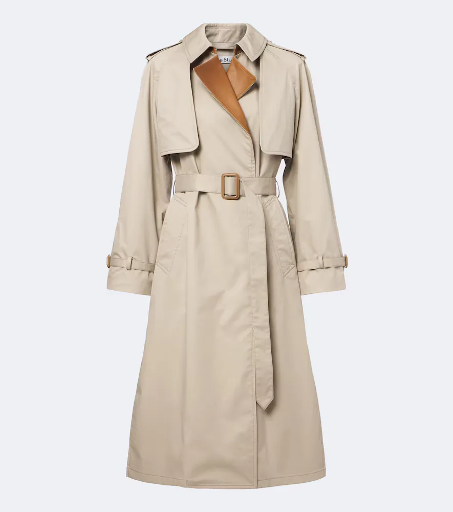 Acne Studios Leather-Trimmed Twill Trench Coat by Acne Studios
