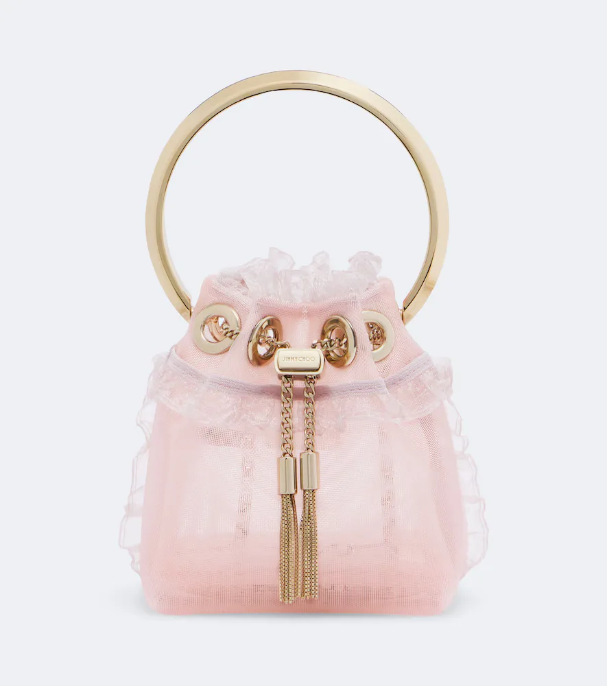 Jimmy Choo Bon Bon Micro Lace-Trimmed Bucket Bag by Jimmy Choo