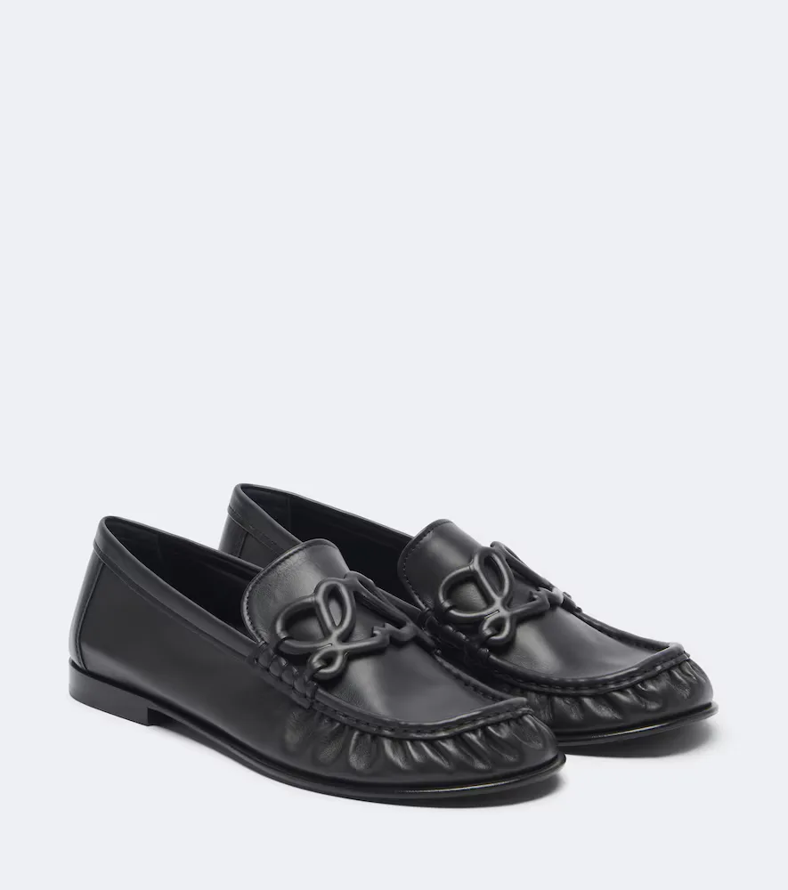Loewe Double L Leather Loafers by LOEWE