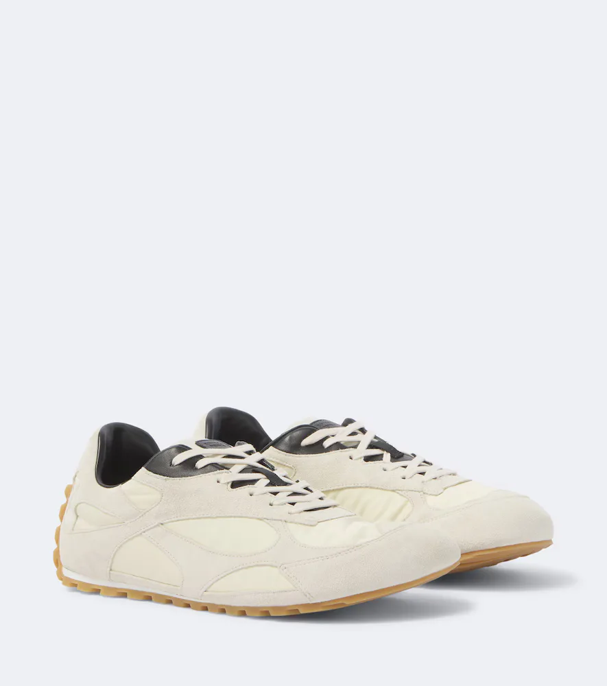 Bottega Veneta Orbit Flash Suede-Trimmed Sneakers by Bottega Veneta