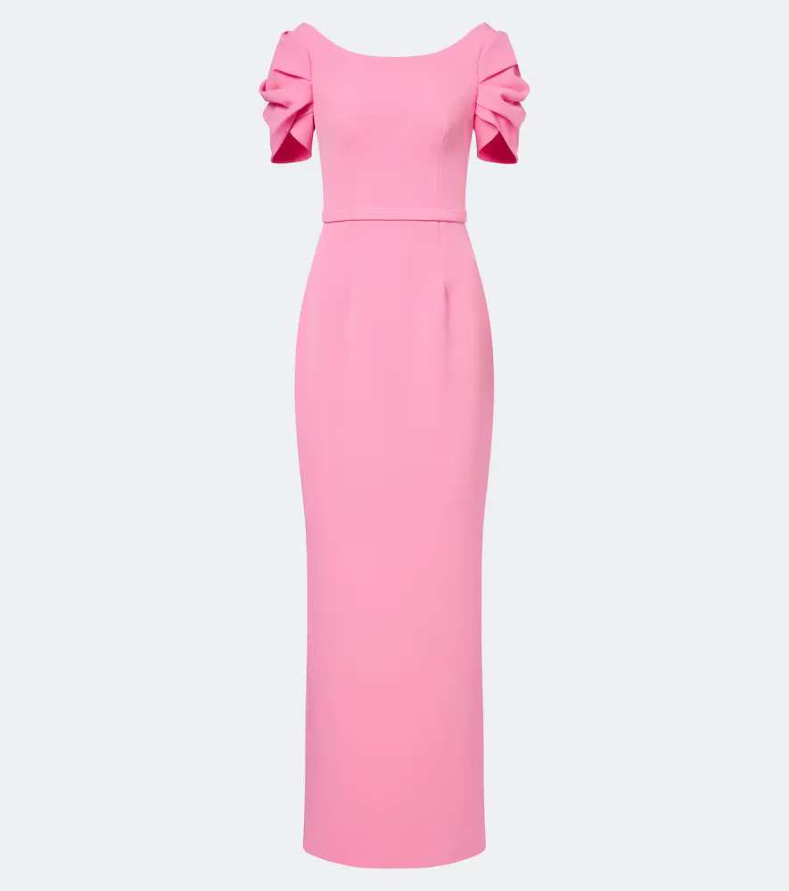 Safiyaa Vanina Belted Draped Crpe Gown by Safiyaa