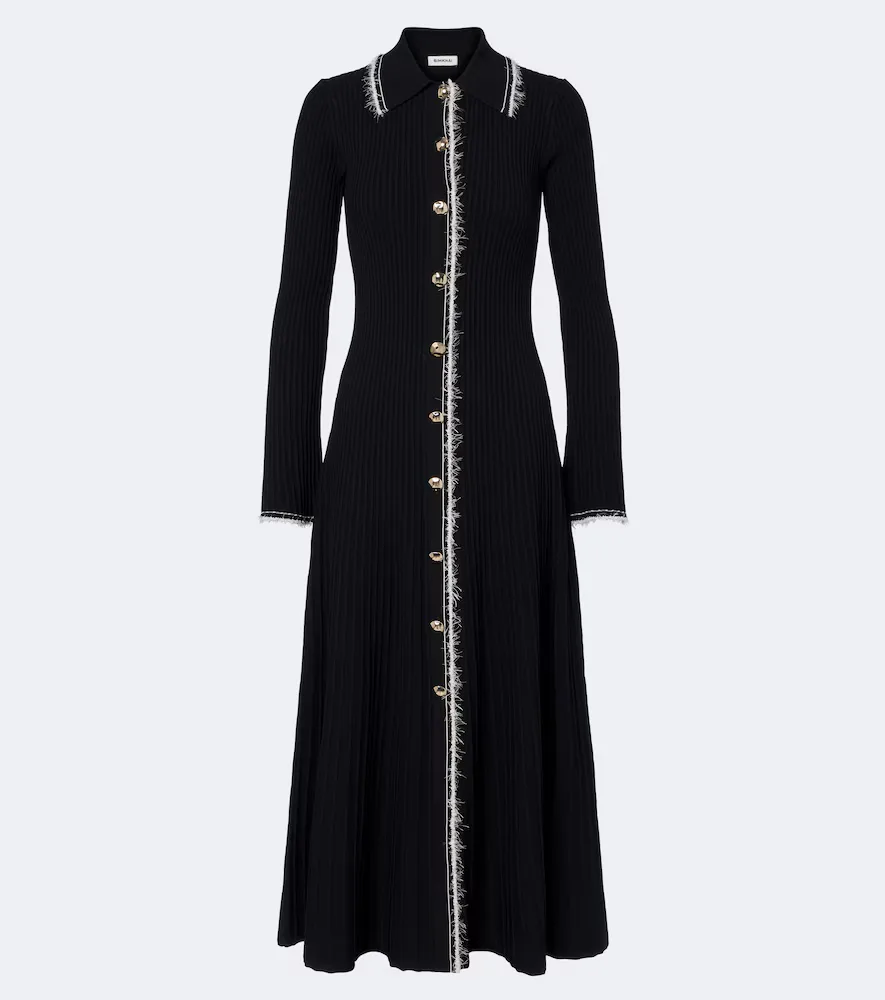 Ribbed-Knit Shirt Dress by Simkhai
