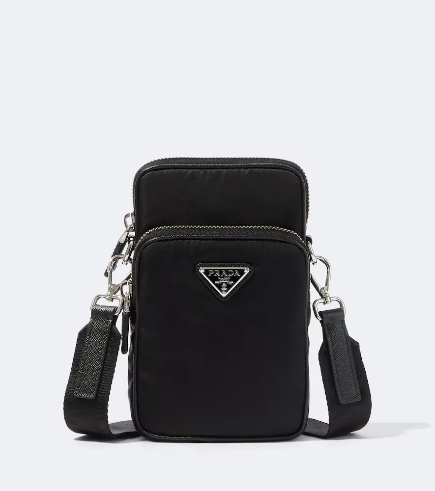 Re-Nylon and Saffiano Leather Phone Pouch by Prada