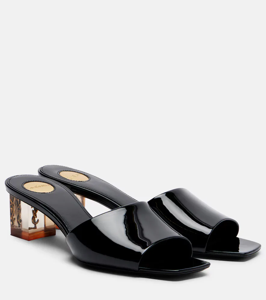 Sip Patent Leather Mules by Saint Laurent