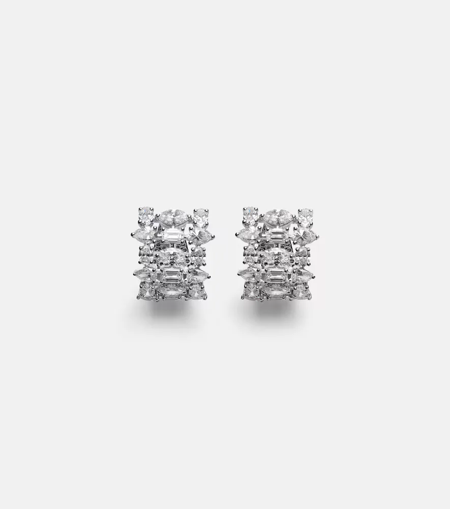 Art Deco 18kt White Gold Earrings with Diamonds by Kamyen