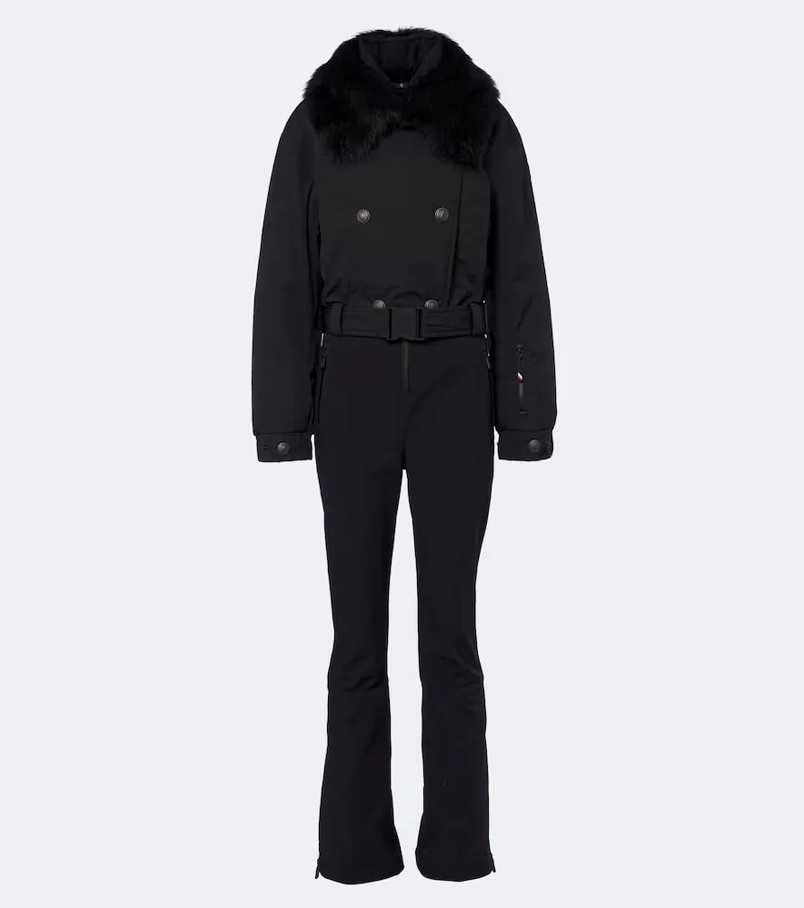Grenoble Belted Shearling-Trimmed Ski Suit by Moncler